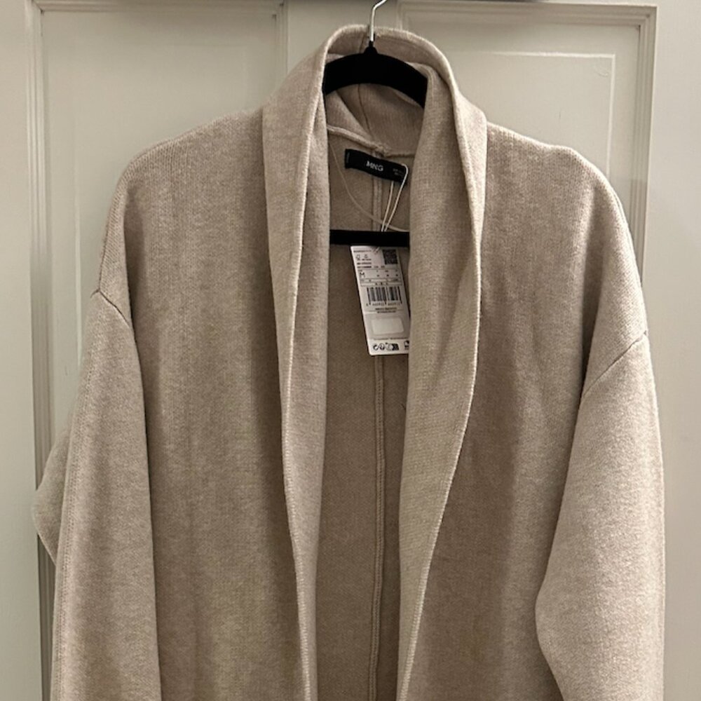 Mango oversized knitted coat with pockets